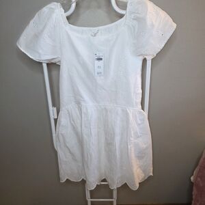 abercrombie kids White Eyelet Puff Sleeve Dress